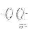 Hoop Huggie 925 Silver Simple Zircon Crystal Clip on Ear Cuff Earring Womens Mini Earclip Cuff Perforated False örhängen 240326