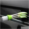 Brosse de nettoyage de fente de ventilation de climatiseur de voiture, nettoyeur de vitres d'ordinateur de tableau de bord, dépoussiérage de stores, outils de livraison directe Mob Automob Ot7L0