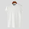 T-shirts pour hommes INCERUN Tops 2024 Style coréen Mode O-cou T-shirts Casual Streetwear Tout-match Solide À Manches Courtes Camiseta S-5XL