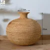 Vasen Große Rattan-Blumenvase, Wohnzimmer-Tischdekoration, Trockenblumenvase, Arrangement, Handwerk, handgefertigter Stil, Heimdekoration, Vase