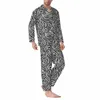 pijamas homem zebra listras casa sleepwear em branco e branco 2 peça conjuntos de pijama estético lg-manga macia oversized casa terno z5P1 #