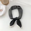 Scarves Spring Korean Ins Simple Black And White Imitated Silk Tie Hair Scarf Band Professional Satin