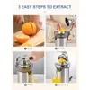 Qcen Citrus Juicer, Orange, Lemon, Lime Electric Juicer with Rubber Handle Two Sizes of Cones, Anti Drip Nozzle, Easy to Clean and Use, BPA Free,