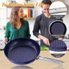 1set Kitchen Cookware Sets, Blue 1.2 Quart Saucepan with Lid, 8 Inch Small and 9.5 Hard Anodized Frying Skillet Pan, Induction Nonstick Ceramic Flying Cooking