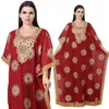 Ethnic Clothing Plus Size African Dresses For Women 2024 Summer Elegant Africa 3/4 Sleeve Polyester Long Maxi Dress Muslim Fashion Abaya