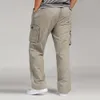 men's Pants Large size Big 4xl 5xl 6xl Plus Summer Men Elastic Waist Multi Pocket Lg Baggy Straight Cargo Jogger Trousers Male k0vb#