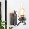 セキュリティ照明Thebox Rustic Wall Sconce Vintage Farmhouse Light Fixtures IndustrialGlass Lamp forキャビンベッドルームリビングルームHallw otst9