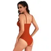 Women's Swimwear S-shaped swimsuit fashionable womens mesh patchwork integrated swimsuit deep V-neck beach suit abdominal control high S-shaped waist 24326