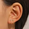 Ear Cuff Ear Cuff GUFTM Gold Silver Color Zircon Clip Earrings for Women Men Simple U Ear Cuff Non-Piercing Ear Clip Set Trend Jewelry Gift Y240326