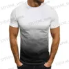 Męskie koszulki Summer popularna męska T-shirt cienki luźne slve męskie gradient Serie
