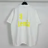 Bパリ修正ハイバージョン24新しい黄色のテープ包帯印刷された男女のためのトレンディで多用途のための半袖Tシャツ