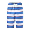 Trunks de natation masculine Jeunesse Élégante Couleur rayée Ctrast Breeches Boes de genou Shorts Casual Surfing Swim Beachwear D8vo #