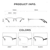 Zonnebril CAPONI Semi-Randloze heren Brilmontuur Puur Titanium Acetaat Brillen Anti Blauw Licht UV400 Merk Designer JF10142
