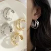 Hoop huggie 2023 moda coreano metal elegante anel brincos das mulheres novo retro padrão geométrico brincos jóias blinkos presente 240326
