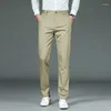 Pantalones para hombres Traje de negocios recto de lujo de alta calidad Hombres Diseñador de fibra de bambú Otoño Invierno Elegante Casual Largo Pantalón formal Masculino