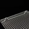 Meshes Stainless Steel 304 Food Grade Rectangle BBQ Charcoal Grate Barbecue Grill Wire Grid Mesh Net with Feet for Water Oil Draining
