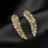 Ear Cuff Ear Cuff 1 paire de magnifiques boucles d'oreilles en plumes boucles d'oreilles à manches grimpeuses luxueuses boucles d'oreilles de mariage en diamant en cristal Y240326