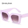 Shauna Modna Zwycięska Square Sun Sunglasses Women Jelly Blue Purple Eyewear Shades Uv400 Mężczyzn