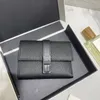 最高品質のデザイナーウォレットブルーブラックカルフスキンファッションメンズ女性カードホルダージッパーコインポケット財布付き箱