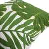 Kudde/dekorativ kudde broderi kast ers 18x18 tum hem dekor tropiskt blad mönster er för soffa 100% bomullsduk cush dhb4v