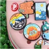 Schoenonderdelen Accessoires Groothandel 100 stuks Pvc Go Wild Adventure Back To The Woods Fire Hike Garden Buckle voor Adt Bracelet Charms Butt Dhkv4