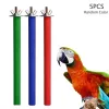 Perches 5Pcs Wooden Bird Perches Roughsurfaced Parrot Bird Cage Chewing Toy Perch Stand for Beak Feet Grinding Nails Trimmed C42