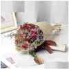 Dried Flowers Natural Flower Sunflower Bouquet Rose Lovers Grass Dining Table Wedding Party Home Decoration Valentines Day Drop Delive Dhtjn