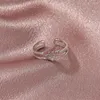 Cluster Ringen Delicate Letter Ring Voor Vrouwen Trendy Strass Dubbellaags LIEFDE Verstelbare Zirconia Geometrische Fijne Sieraden