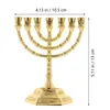 Candle Holders 7-branches Candlestick Decorative Metal Candelabrum Menorah Adornment Tray Centerpiece