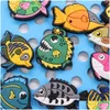 Shoe Parts & Accessories Moq 20Pcs Cartoon Animal Deep Sea Fish Decoration Charm Buckle Clog Pins Buttons Decorations For Bands Bracel Dhcmi