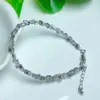 Natural Herkimer Diamond Armband Metal Chain Crystal Reiki Healing Stone Fashion Jewelry Gift for Women 240315