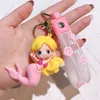 Porte-clés pendentif de dessin animé princesse sirène, porte-clés de voiture, sac de téléphone portable, bijoux suspendus, cadeaux pour enfants