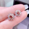 Stud Earrings Dazzling Ruby 925 Silver For Girl 3mm 4mm Natural Allergy Free 3 Layers 18K Gold Plated Jewelry