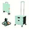 1pc Folding Rolling Utility Cart, Wear-resistant Noiseless Shopping Trolley Wheels, Suitable Grocery, Portable Crate Tool Box with Lid, Used for Moving Office