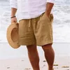 Pantaloni da uomo primaverili ed estivi Casual Tutti in tinta unita Pittura Cott Pantaloni larghi Plus Size Fi Pantaloncini da spiaggia per l'esercizio b6tp #