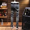 Retro Stitching Stretch Denim Jeans 2022 Outono Inverno Homens Motocicleta Slim Casual Designer Lg Calças Fi Cargo Calças r3Ql #
