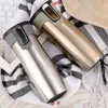 304 Stainless Steel Thermos Cup Double-Layer Vacuum Coffee Cup Water Bottle Customized One-Key Drinking Car Cup Sports Gift Cup 240315