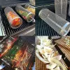 Forks BBQ stainless steel smoke net barbecue barbecue cylinder barbecue cylinder shaped outdoor portable barbecue net rotating roller