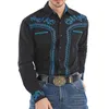 Printemps Western Vintage imprimé chemises pour hommes à manches longues décontracté lâche mince boutonné robe chemise Blouse hauts vêtements pour hommes 240318