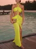 Sexy Visgratenketting Geweven Jurk Voor Vrouwen Mode Off Schouder Flods Vestidos 2024 Zomer Chic Vrouwelijke Strand Feestjurken 240314