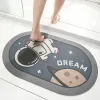Mats Cartoon astronauta antislipan Bath Dywan Velvet Super chłonne dywany łazienkowe Owal