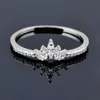 Band Ringen Sinleery Prinses Stijl Crystal Crown Ring Womens Rose Goud Zilver Bruiloft Accessoires Sieraden JZ049 J240326