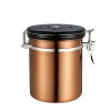 Radio 1.5/1.8l Coffee Bean Tea Container Vent Vae Stainless Steel Box Storage Jar Coffee Damp Proof Storage Box Food Storage Pots