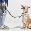 Obroże dla psów trening smyczy bungee z 360 ° bez martwego stopu kątowego Haczyk jasny odblaskowy pas rozciągliwy dla psów