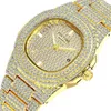 Montre unisexe de luxe montre en diamant en cristal montre à quartz pour femmes et hommes à grand visage montre en or argent rose en or