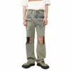 Darmowy statek 2022 MĘŻCZYZN FOUR MESS NOWOŚĆ ŚWIĘTEJ PAIST RAW-RAW KRZYGA RAW Dżinsy Mid-Piston Casual Pants T02C#