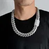Big 21mm bred Moissanite Baguette Link Chain Hip Hop Jewelry Iced Out Sier VVS Diamond Miami Cuban Necklace