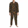 Halen Bat vêtements de nuit printemps Orange points imprimé décontracté ample surdimensionné pyjama ensembles homme Lg manches quotidien graphique maison costume 44se #