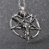 Pan God Skull Pendant Halsband Fashion Retro Ladies Mens Pentagram get Huvudkedja Neutral Lucky Alloy Vintage Halsband smycken AB5