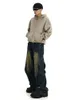 Reddachic 90S Retro Green W patchwork workowate dżinsy Mężczyźni Y2K Dekstruktowany pasek zniszczony niski wzrost duży rozmiar Spodnie o4nx#